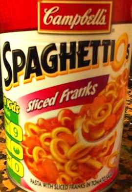 Campbells Spaghettio's W/ Franks