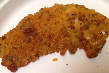 Plate of cooked Tortilla Crusted Tilapia from Costco